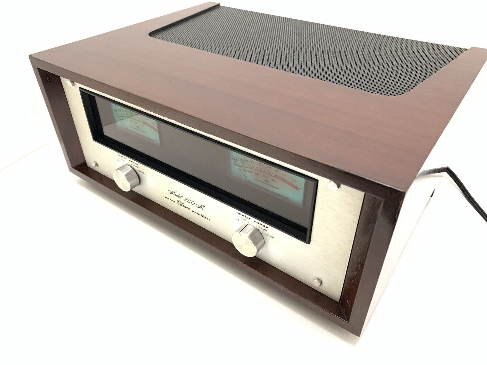 MARANTZ 250M Stereo Power Amplifier Wood Box 250WRMS Vintage 1976 WORK Good Look