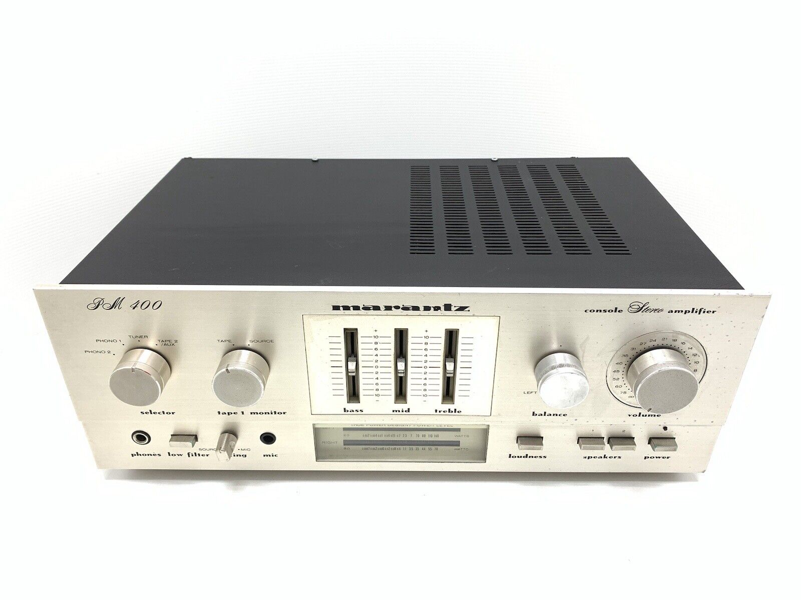 Marantz PM-400 Console Stereo Amplifier 72 Watts RMS Vintage 1980 Work Good Look
