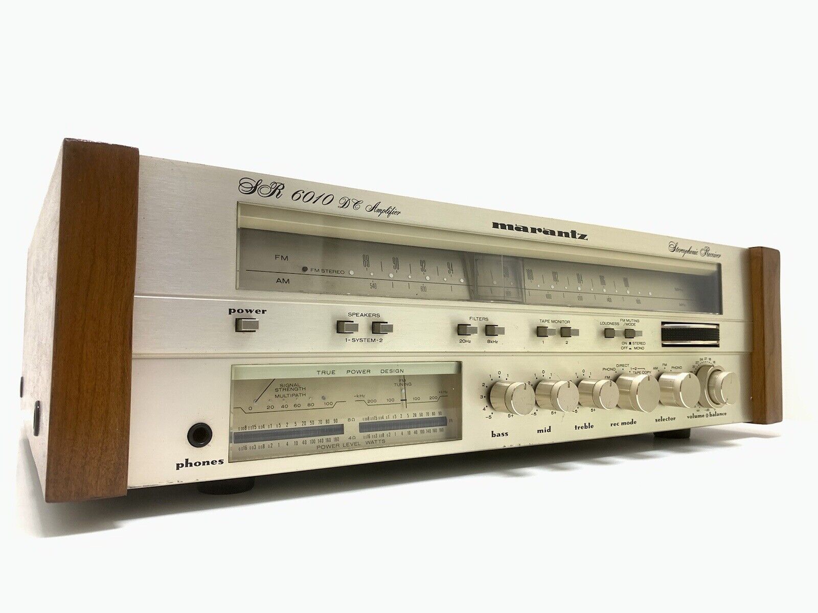 MARANTZ SR 6010 DC Stereo Receiver WOOD Case 160WRMS Vintage 1981 WORK Good Look