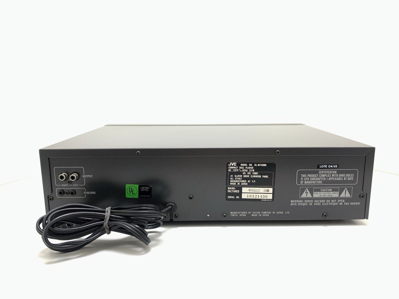 JVC XL-M700 Changer 6+1 CD Compact Disc Player Vintage 1987 Hi Fi WORK Good Look
