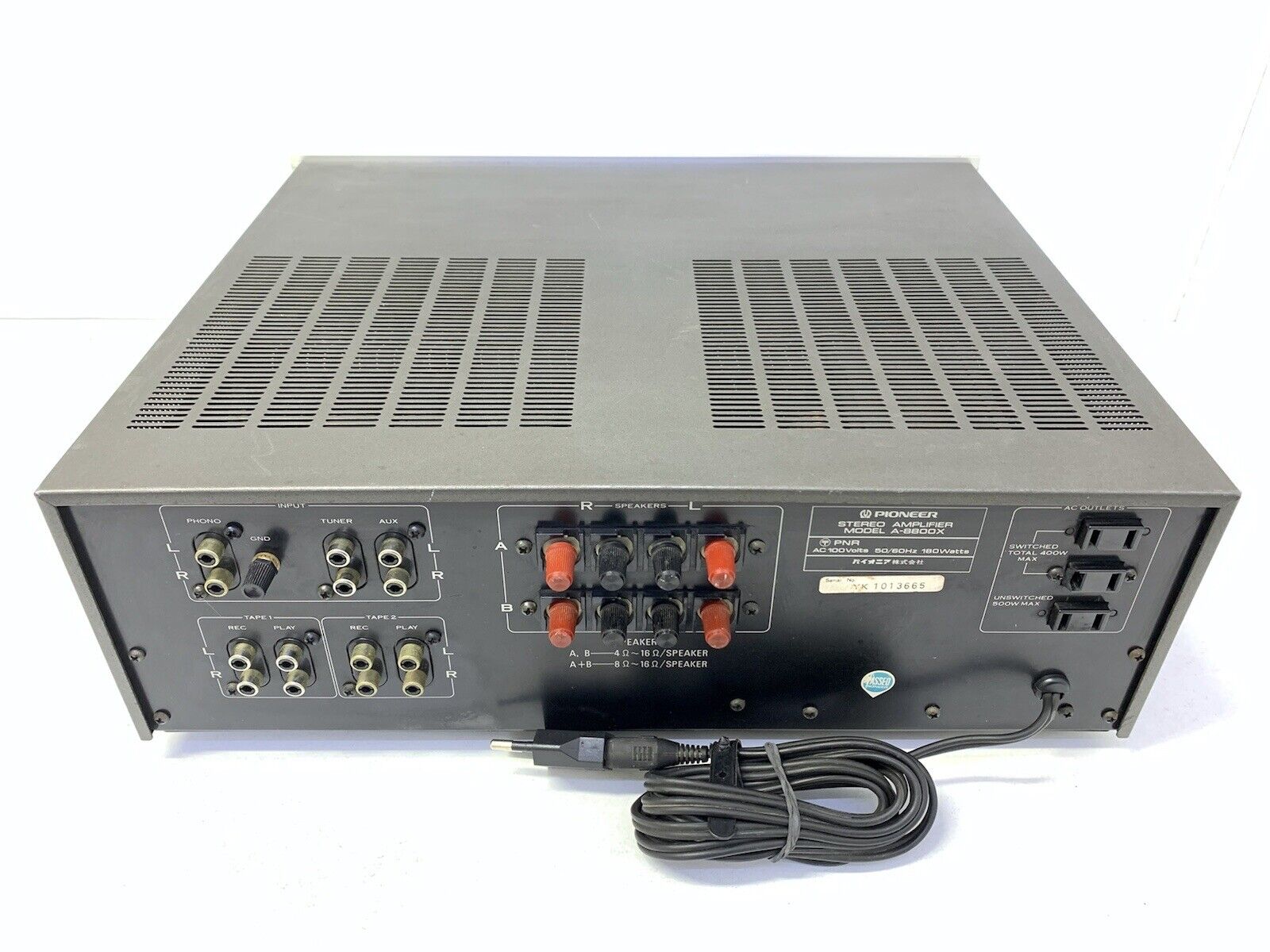 PIONEER A-8800X RARE Stereo Amplifier 150WRMS Vintage 1979 Hi End Work Good Look