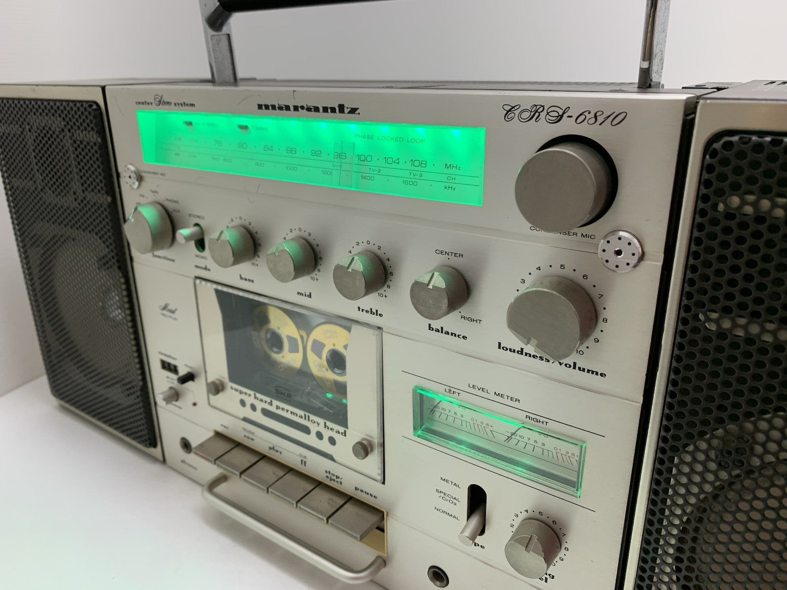 MARANTZ CRS 6810 RARE BOOMBOX STEREO Radio Cassette Vintage 1980 WORK Good Look