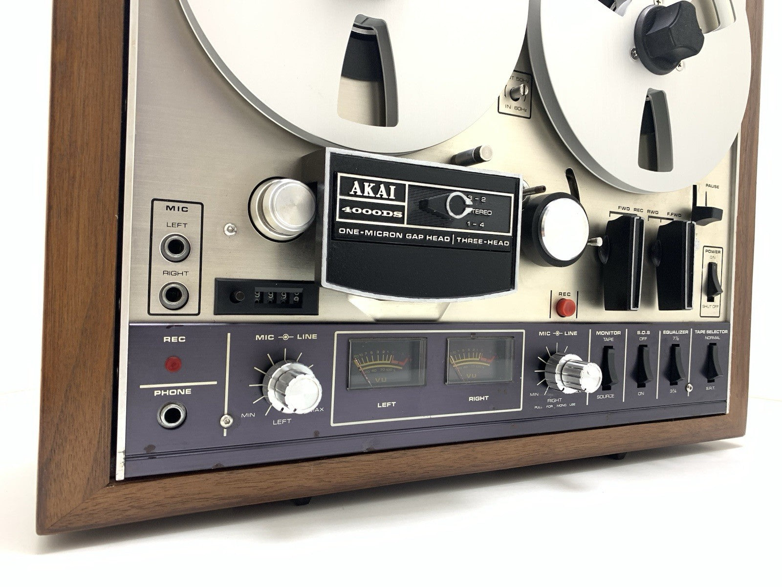 AKAI 4000 DS Reel to Reel Stereo 3 Head 4 Track Tape Vintage 1973 WORK Good Look