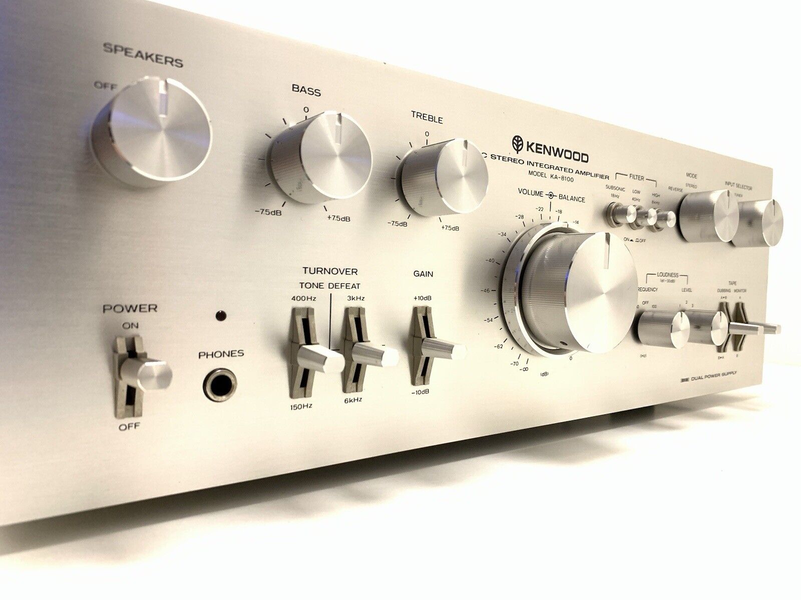 KENWOOD KA 8100 DC Integrated Stereo Amplifier 75+75 WRMS Vintage 1977 Good Look