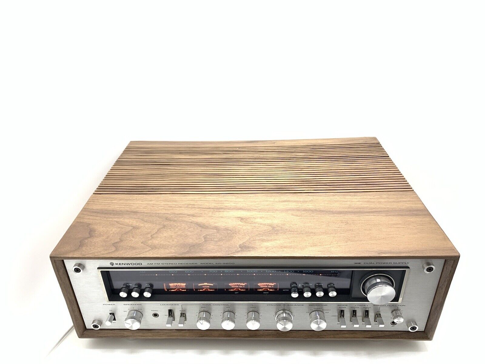 KENWOOD KR-9600 FM Stereo Receiver 2 X 160 Watts RMS Vintage 1976 WORK Good Look