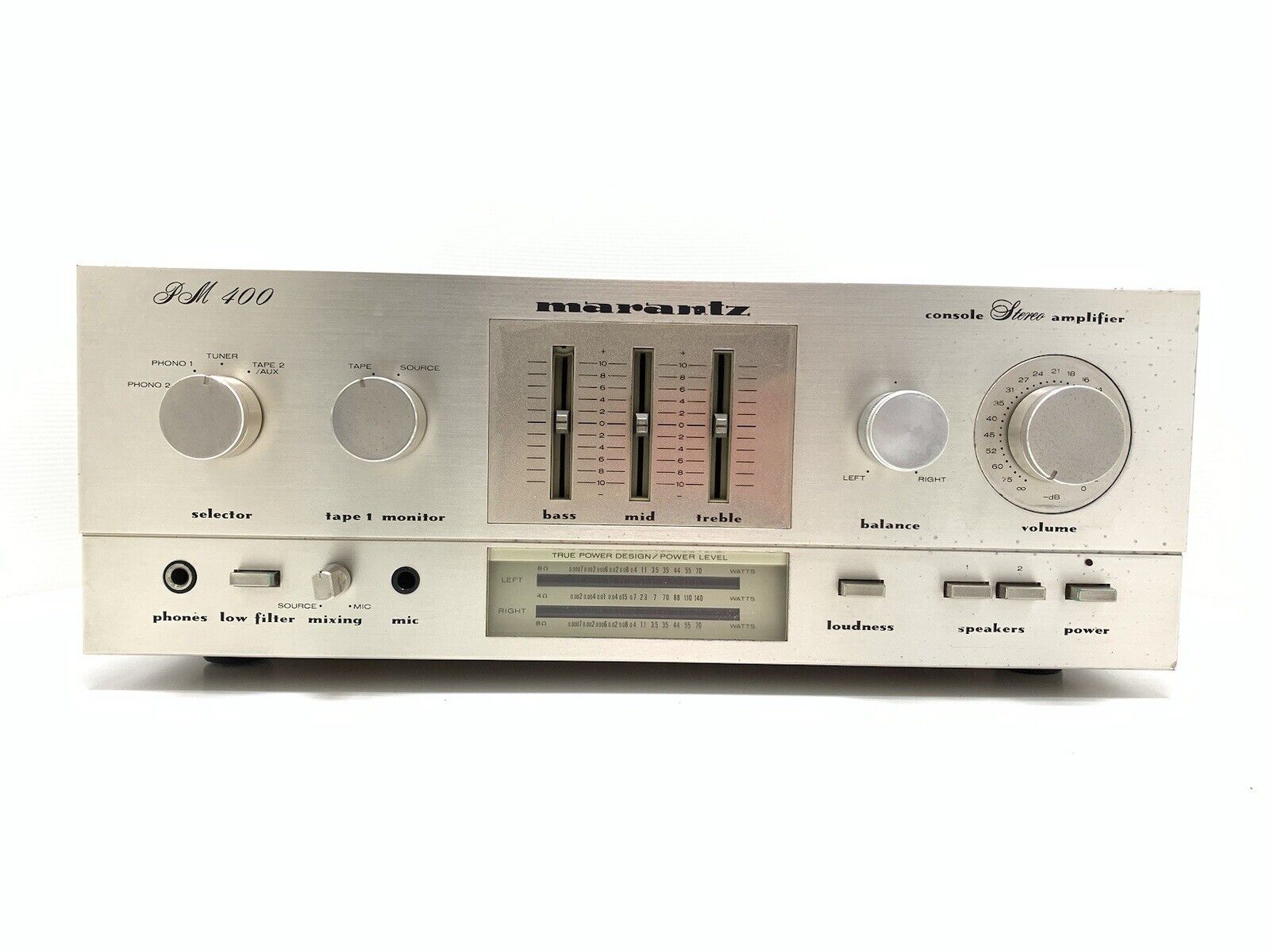 Marantz PM-400 Console Stereo Amplifier 72 Watts RMS Vintage 1980 Work Good Look