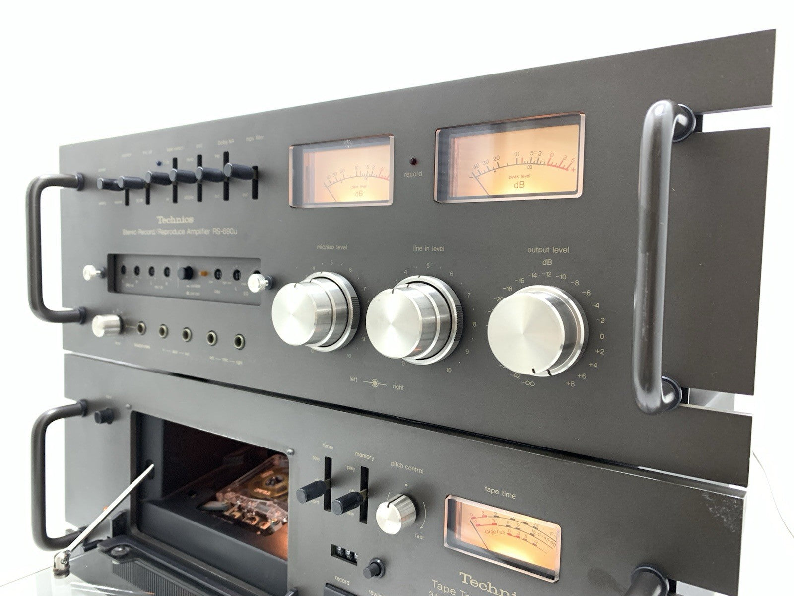 TECHNICS RS 690U 9900U Stereo Cassette Deck 3 Motors Vintage 1977 WORK Good Look