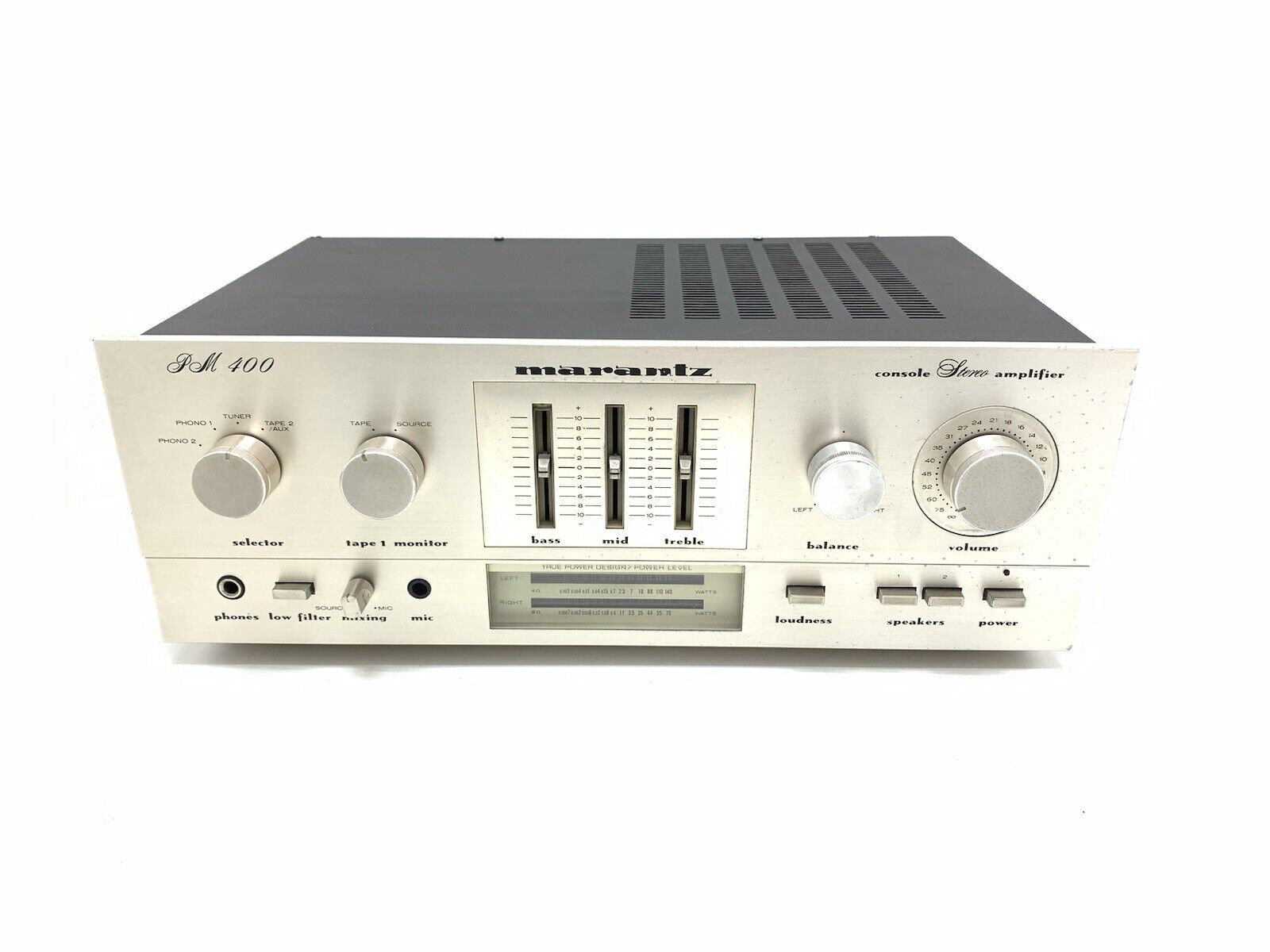 Marantz PM-400 Console Stereo Amplifier 72 Watts RMS Vintage 1980 Work Good Look