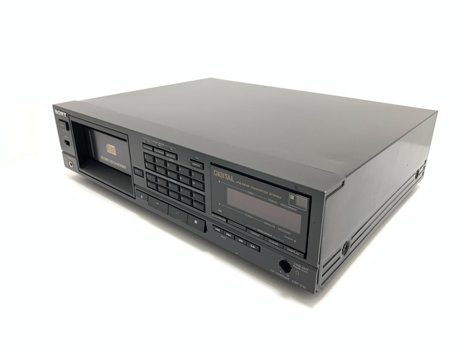 SONY CDP C10 Changeur De CD Compact 10 CD + Télécommande Vintage 1986 État Bon