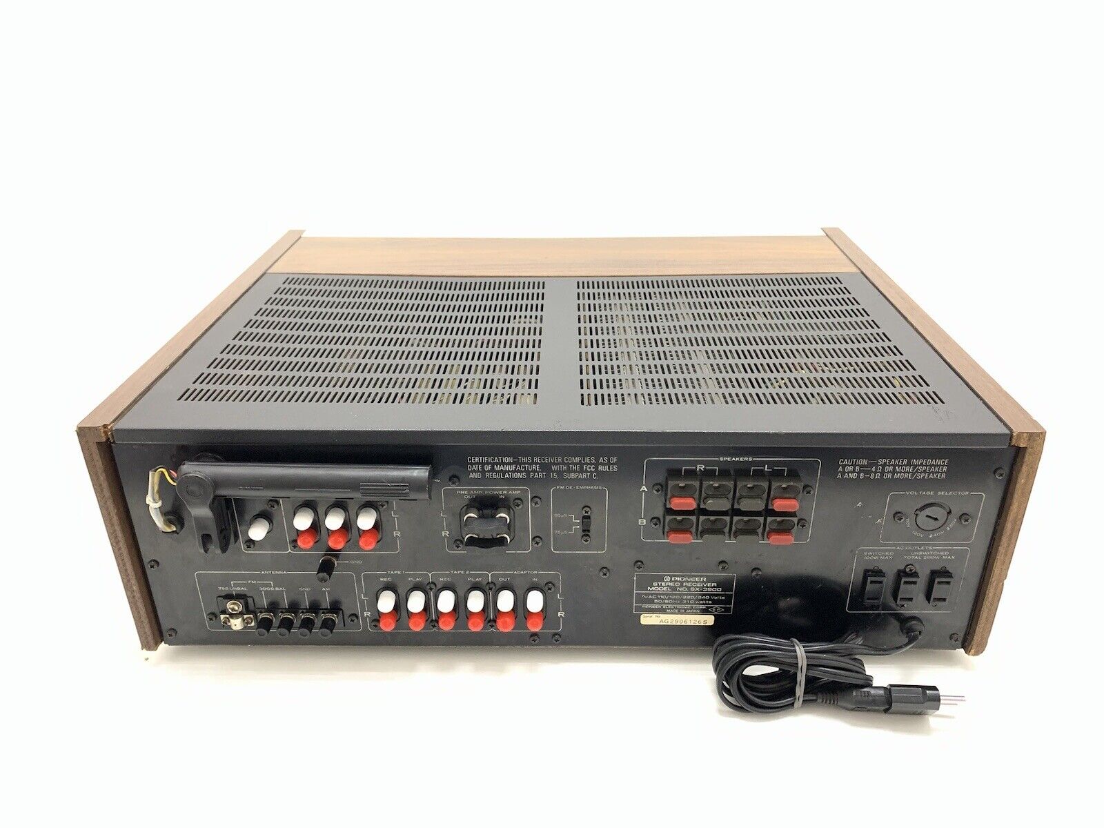 PIONEER SX 3900 Stereo Receiver 120 + 120 Watts RMS Vintage 1980 WORK Good Look