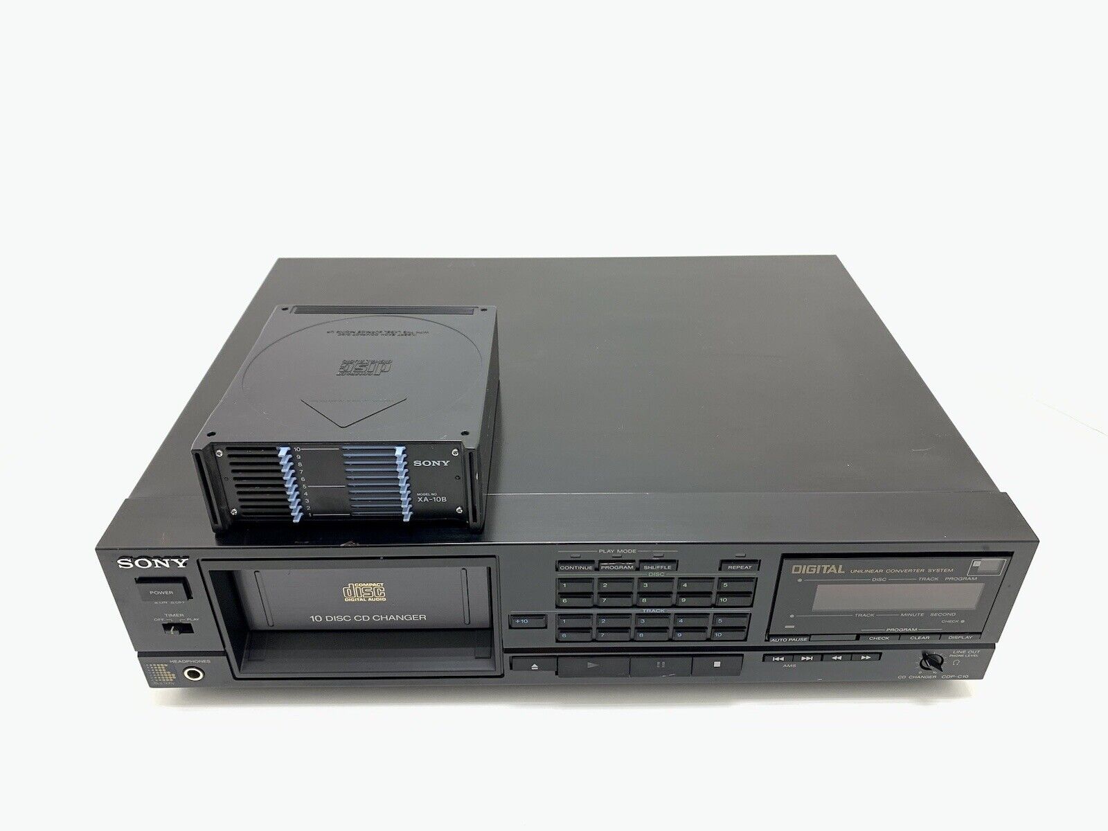 SONY CDP C10 Compact Disc 10 CD Changer + Remote Vintage 1986 WORK Good Look