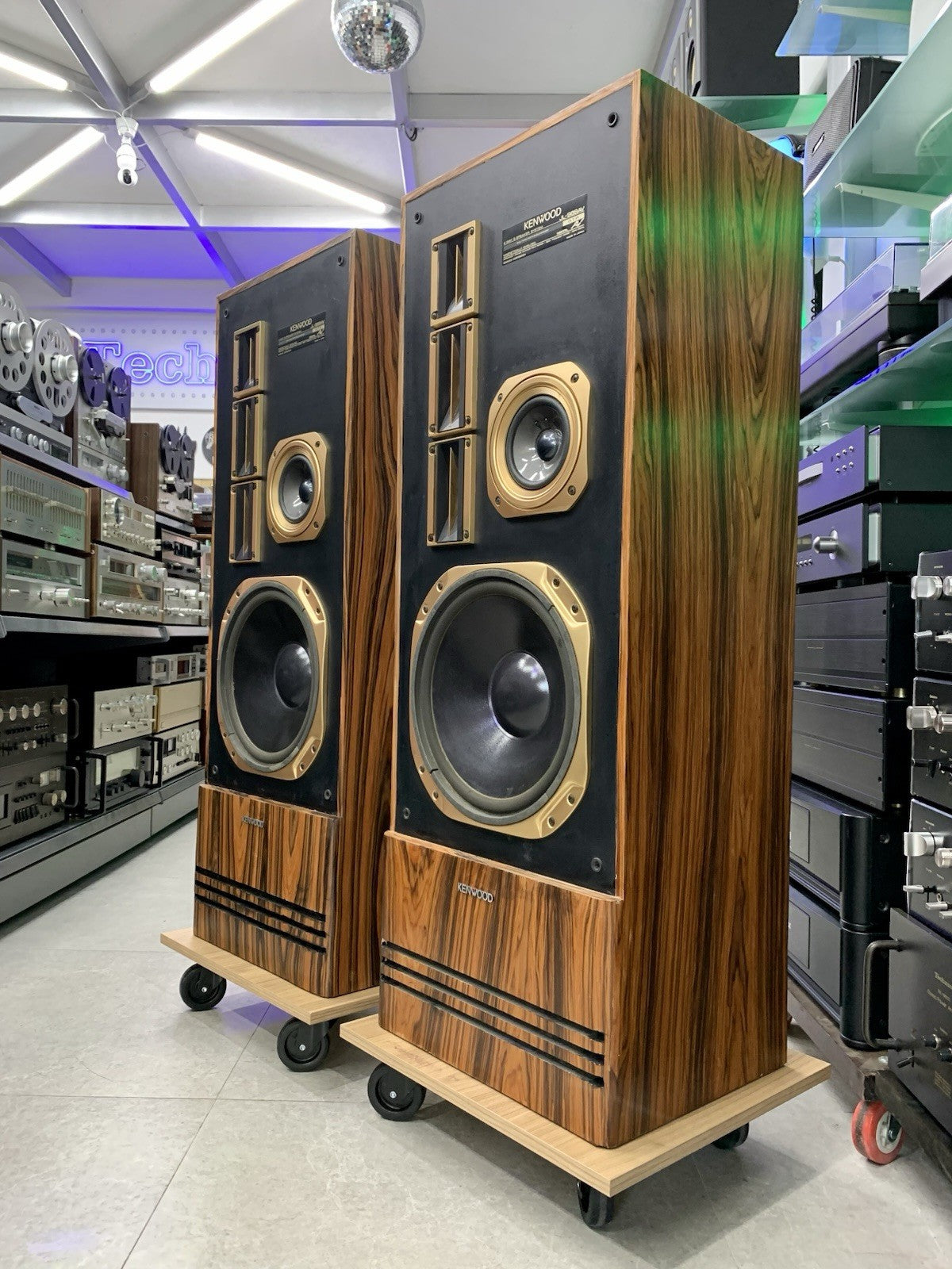 KENWOOD JL 988AV Hi End 5 Speakers 4 Way Premium Rosewood Vintage 1980 WORK Good