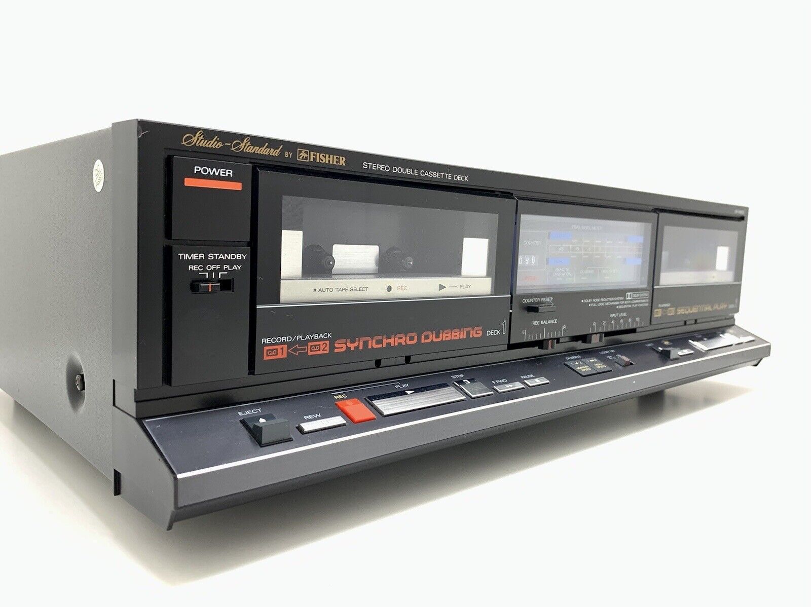 FISHER CR-W872 Metal Tape Deck Doble Cassette Vintage 1986 Refurbished Good Look