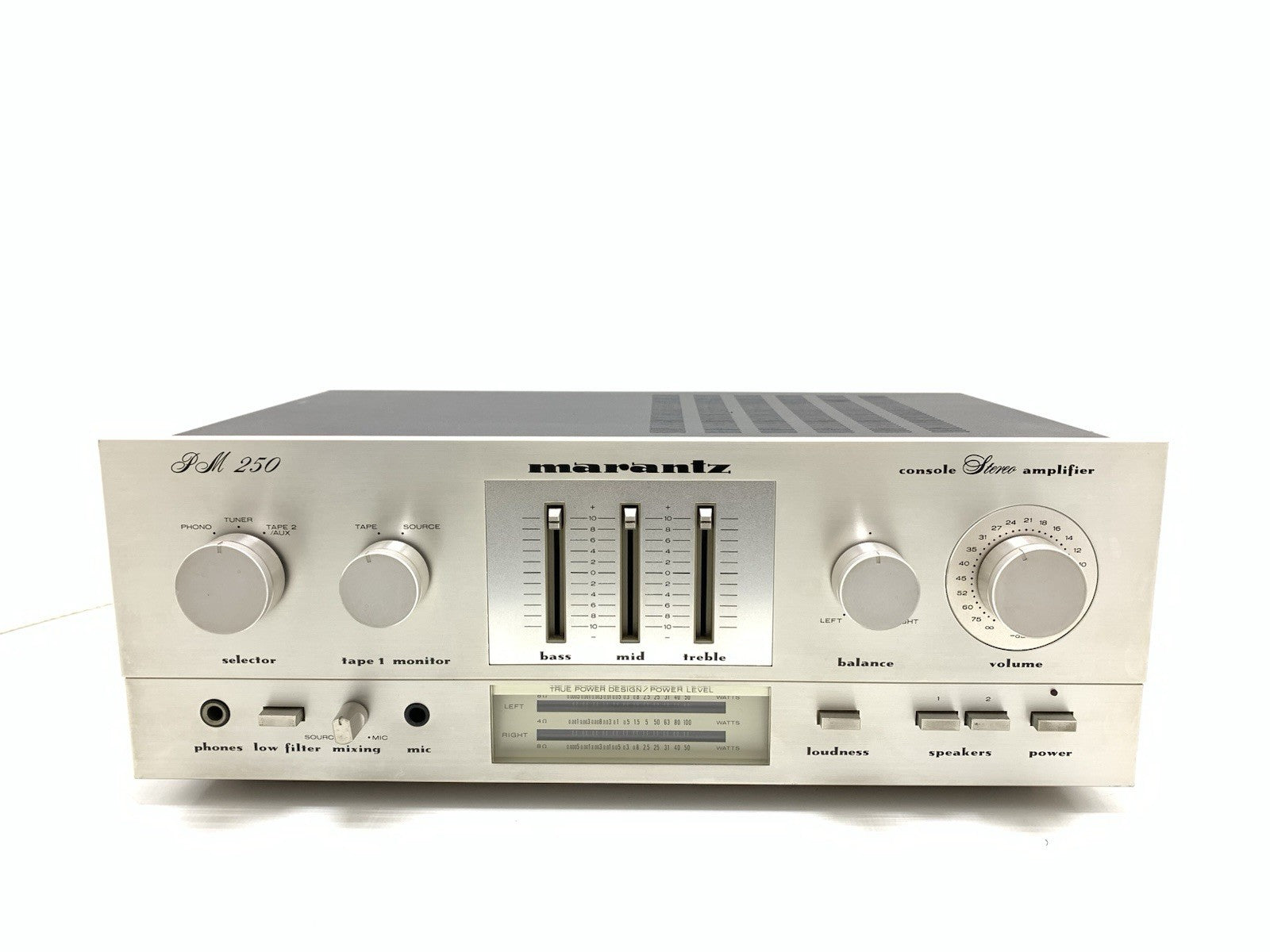 Marantz PM 250 Console Stereo Amplifier 25+25 W RMS Vintage 1979 Work Good Look