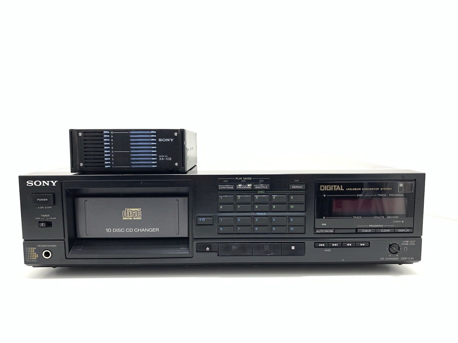 SONY CDP C10 Compact Disc 10 CD Changer + Remote Vintage 1986 WORK Good Look