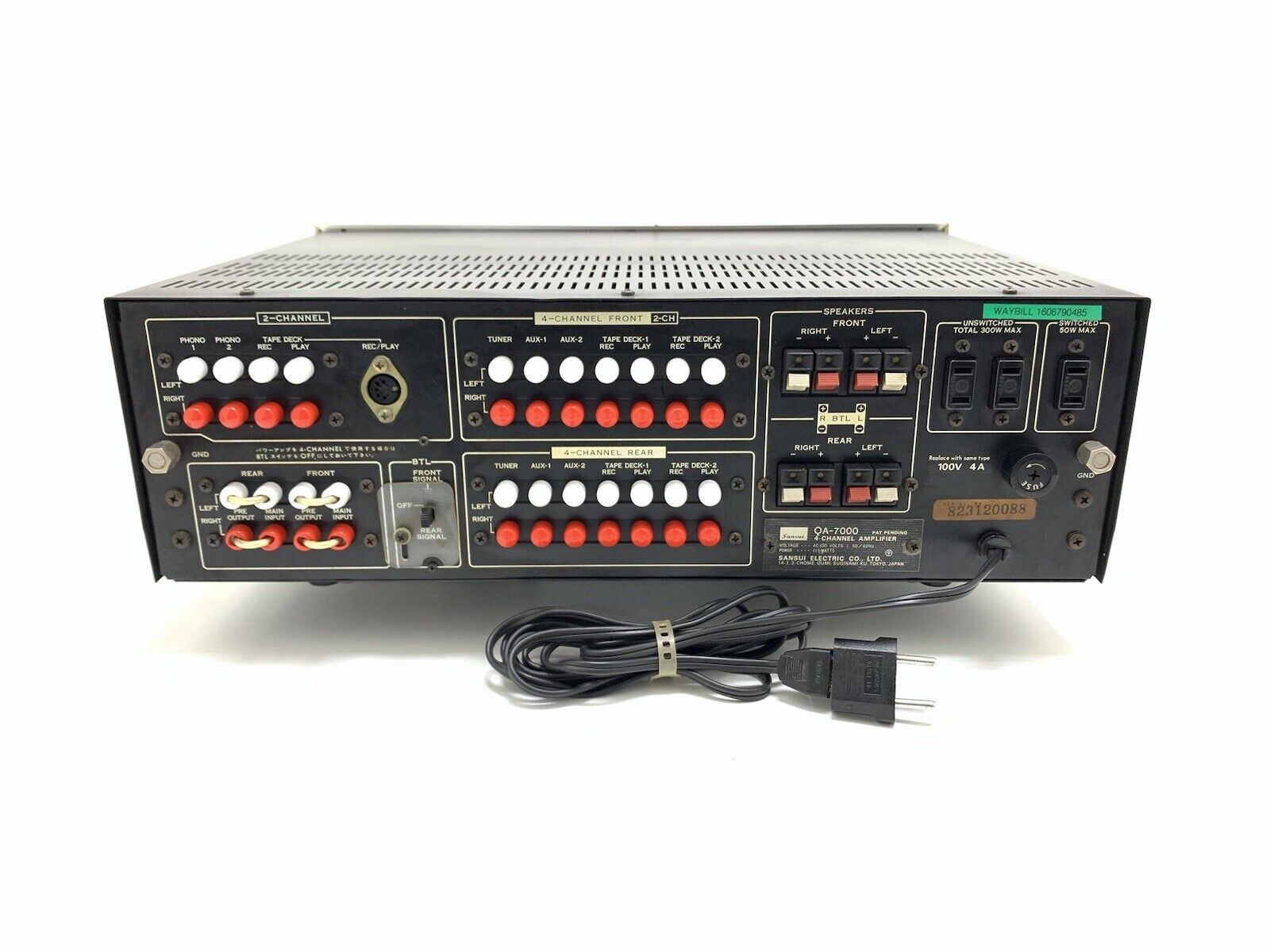 SANSUI QA-7000 Four 4 Channel Amplifier 80 Watts RMS Vintage 1973 WORK Good Look