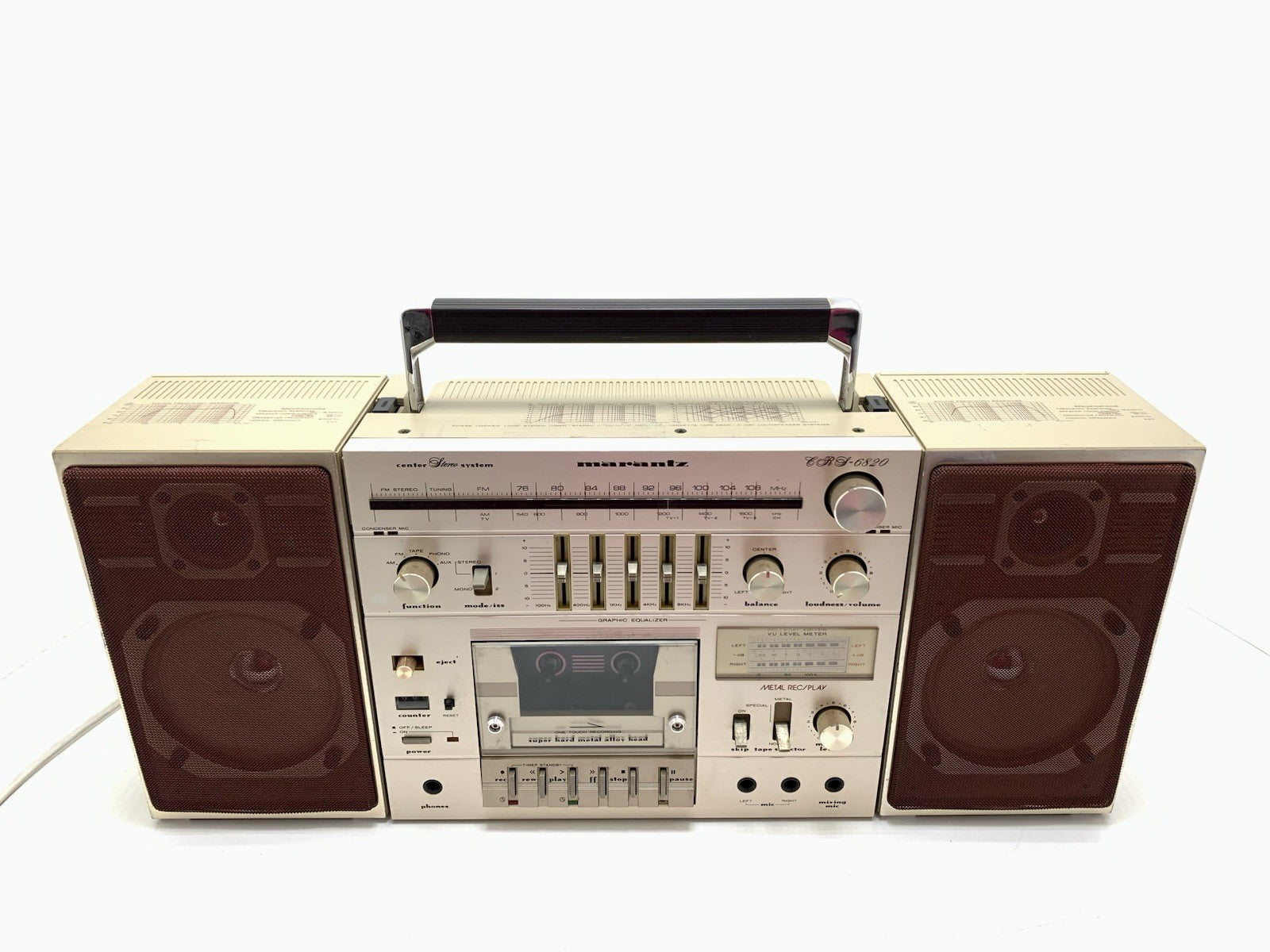 MARANTZ CRS 6820 RARE BOOMBOX STEREO Radio Cassette Vintage 1981 WORK Good Look