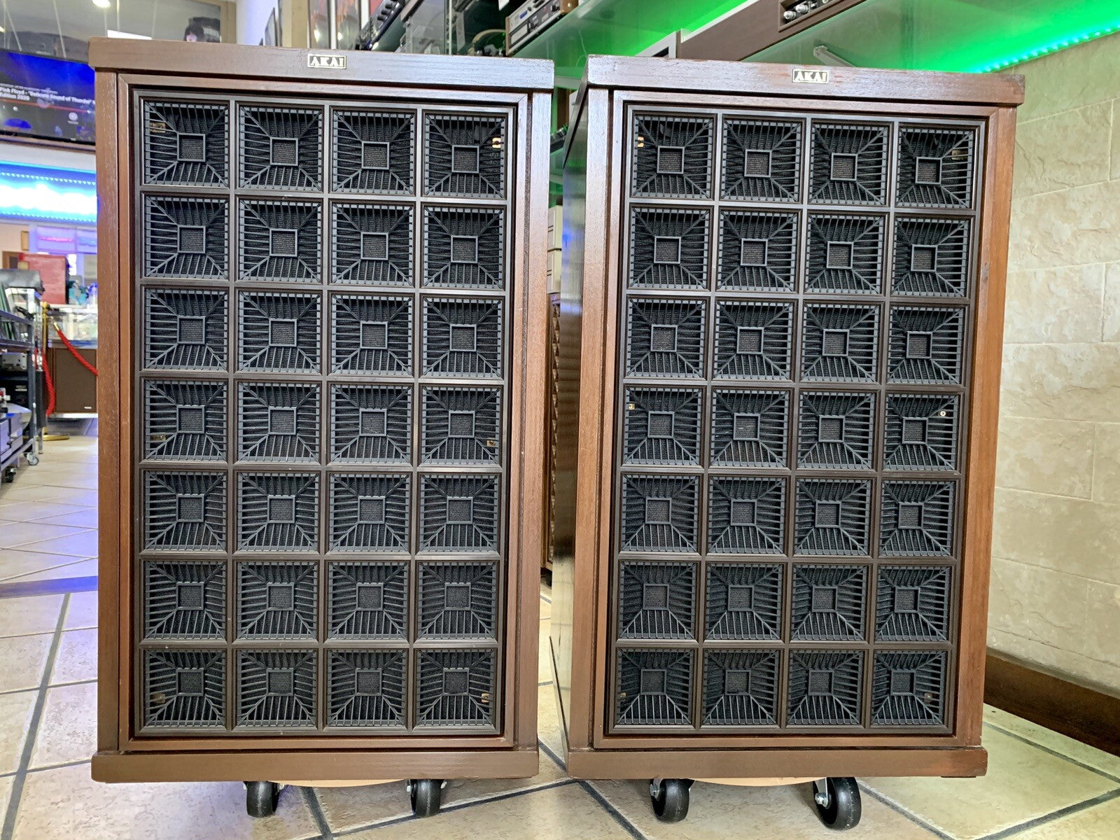 AKAI SW-180 Rare Original Speakers 3 Way 60W RMS Vintage WORK Perfect Good Look