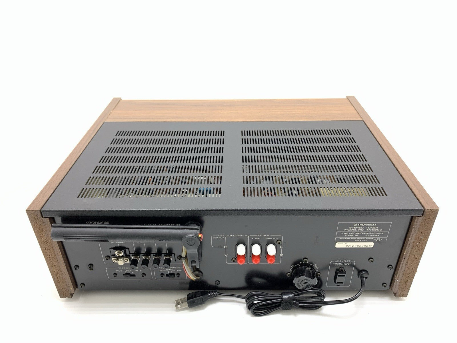 PIONEER TX 9800 AM/FM Stereo Analogue Tuner Wood Box Vintage 1979 WORK Good Look