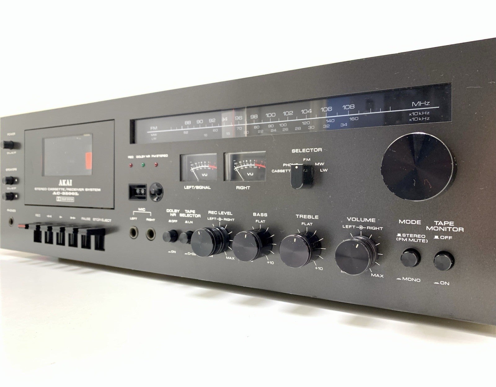 AKAI AC 3500 L Stereo System Cassette Deck Receiver Vintage 1978 WORK Good Look