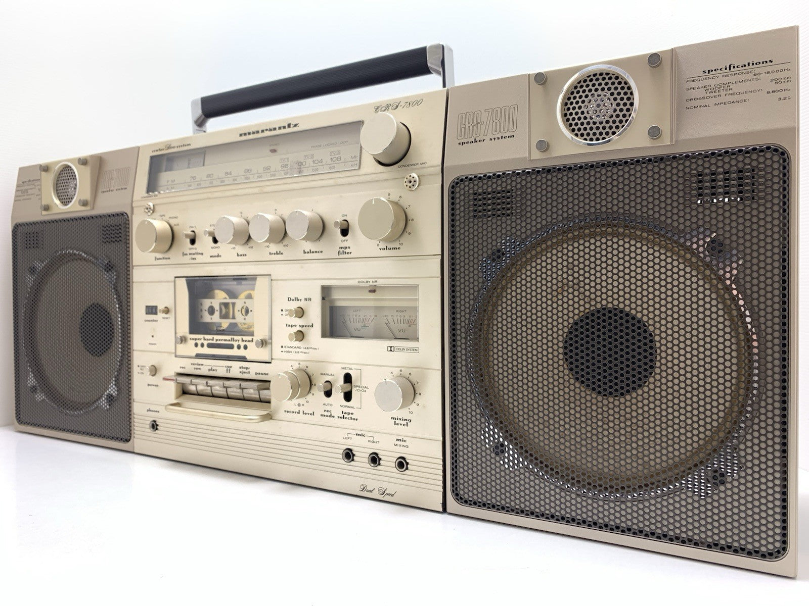 MARANTZ CRS 7800 BIG BOOMBOX STEREO Radio Cassette Vintage 1979 WORK Good Look