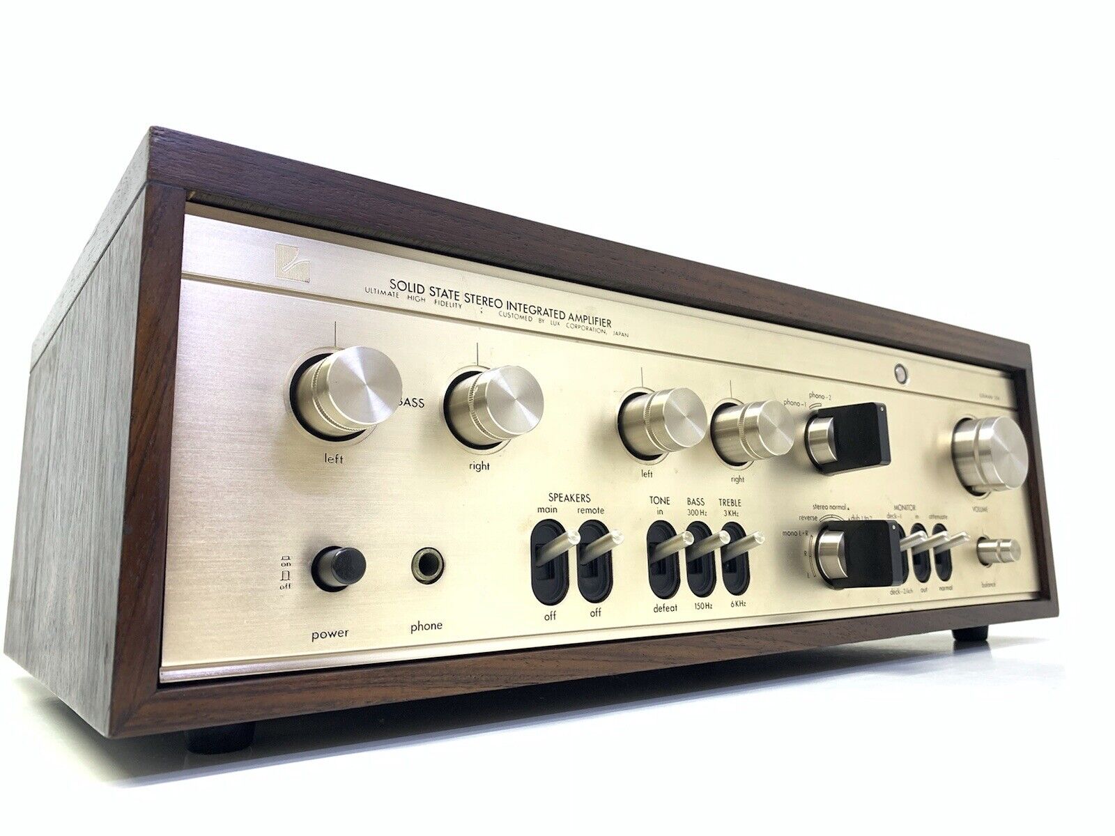 LUXMAN L-504 Integrated Stereo Amplifier 70Watts RMS Vintage 1973 Work Good Look