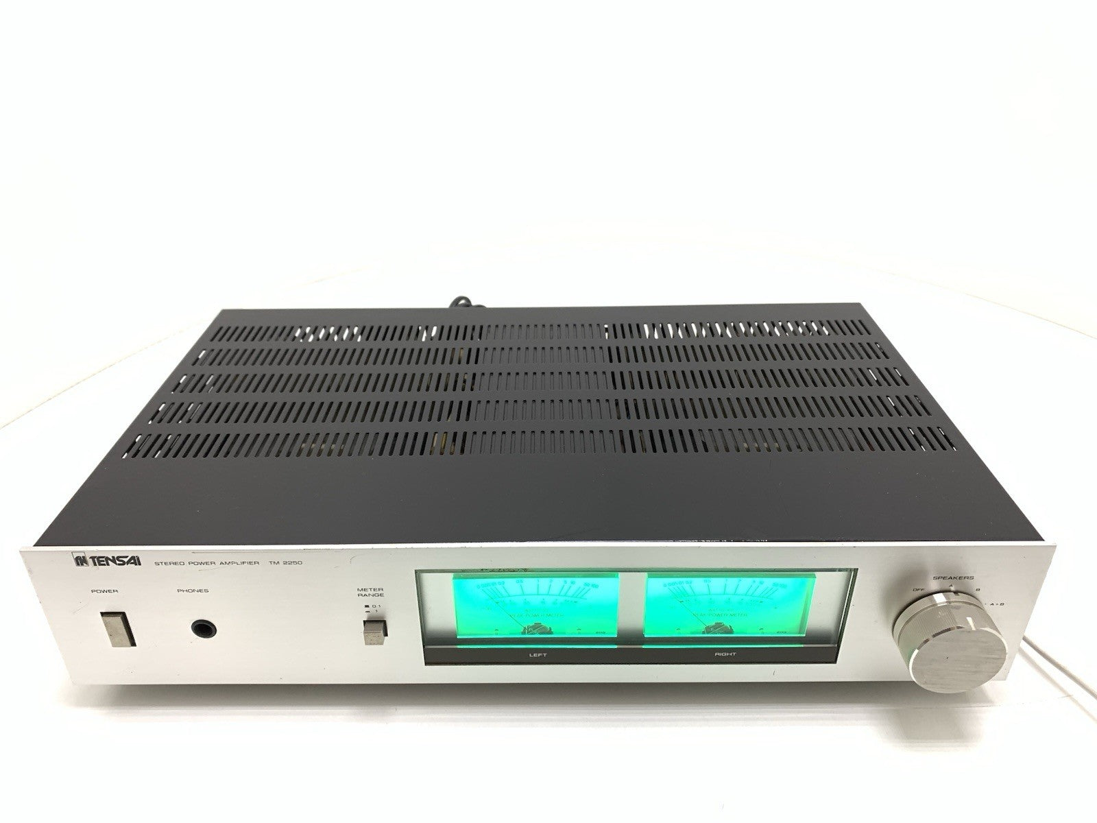 TENSAI TM 2250 Stereo Power Amplifier 100 Watts RMS Vintage 1980 WORK Good Look