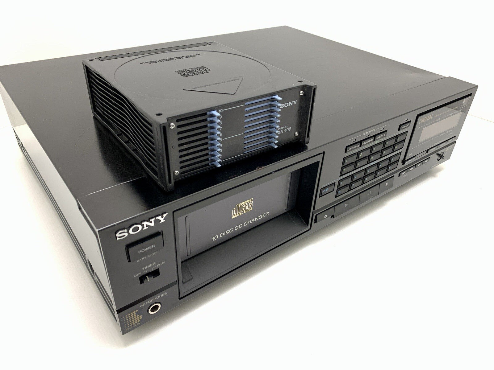 SONY CDP C10 Changeur De CD Compact 10 CD + Télécommande Vintage 1986 État Bon