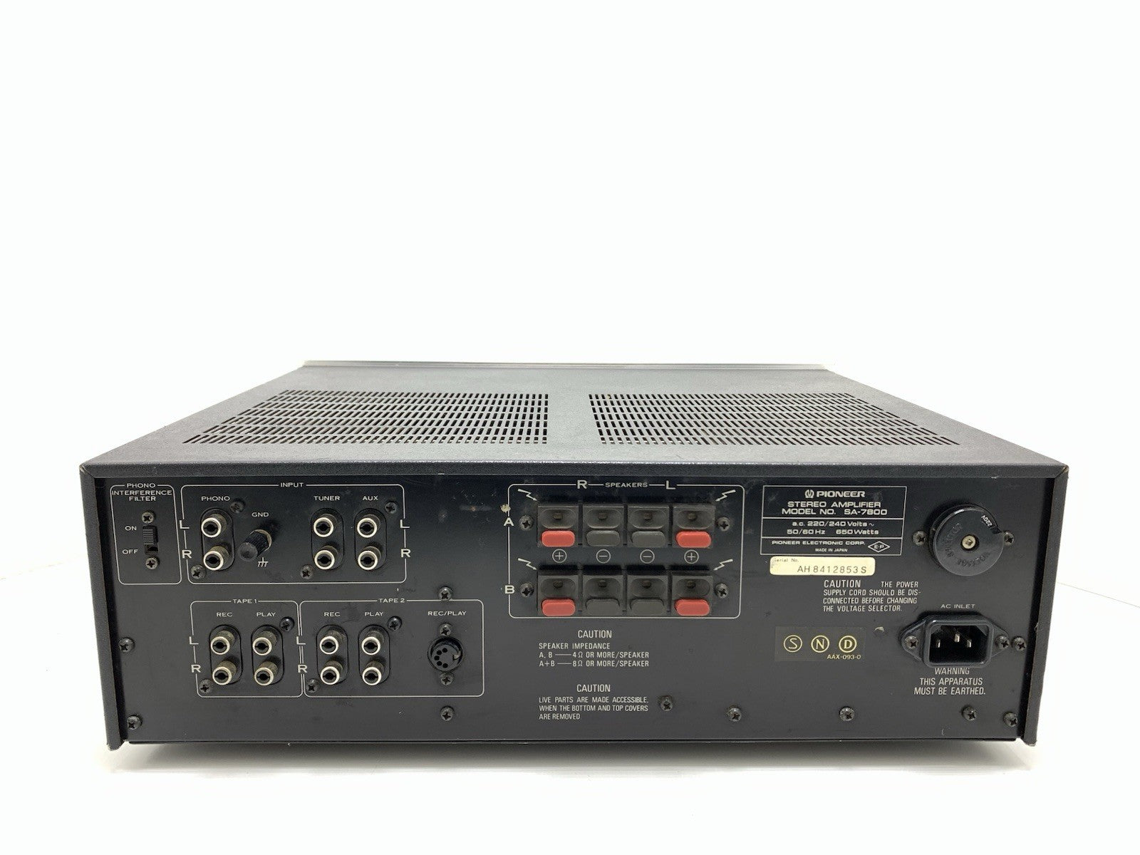 PIONEER SA-7800 Stereo Amplifier 65+65W RMS Vintage 1979 Blue LINE Work GoodLook