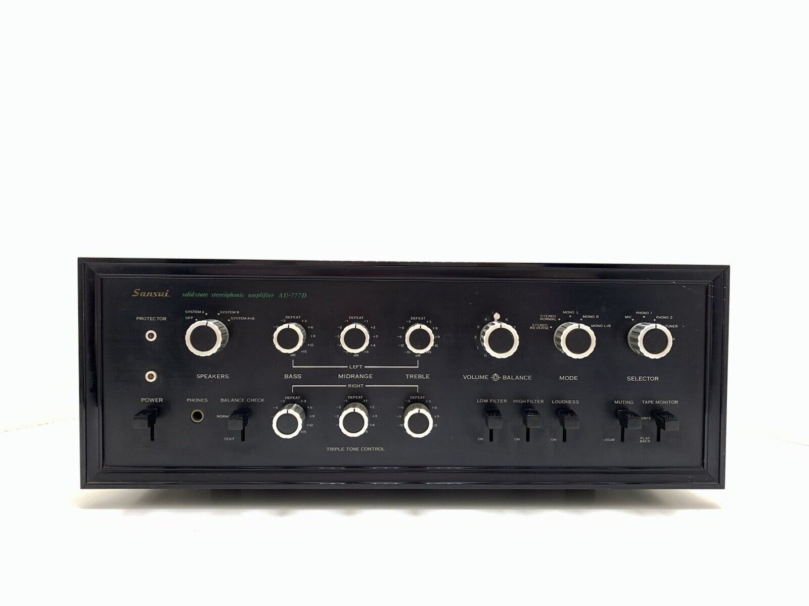 SANSUI AU 777D Solid State Amplifier 30+30 Watts RMS Vintage 1969 WORK Good Look