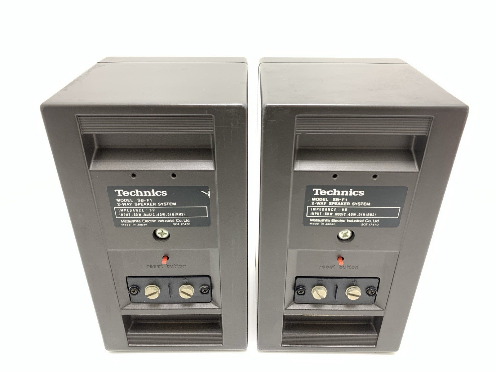 TECHNICS SB F1 Mini Speaker 2 Way System 40Watts RMS Vintage 1978 Work Good Look