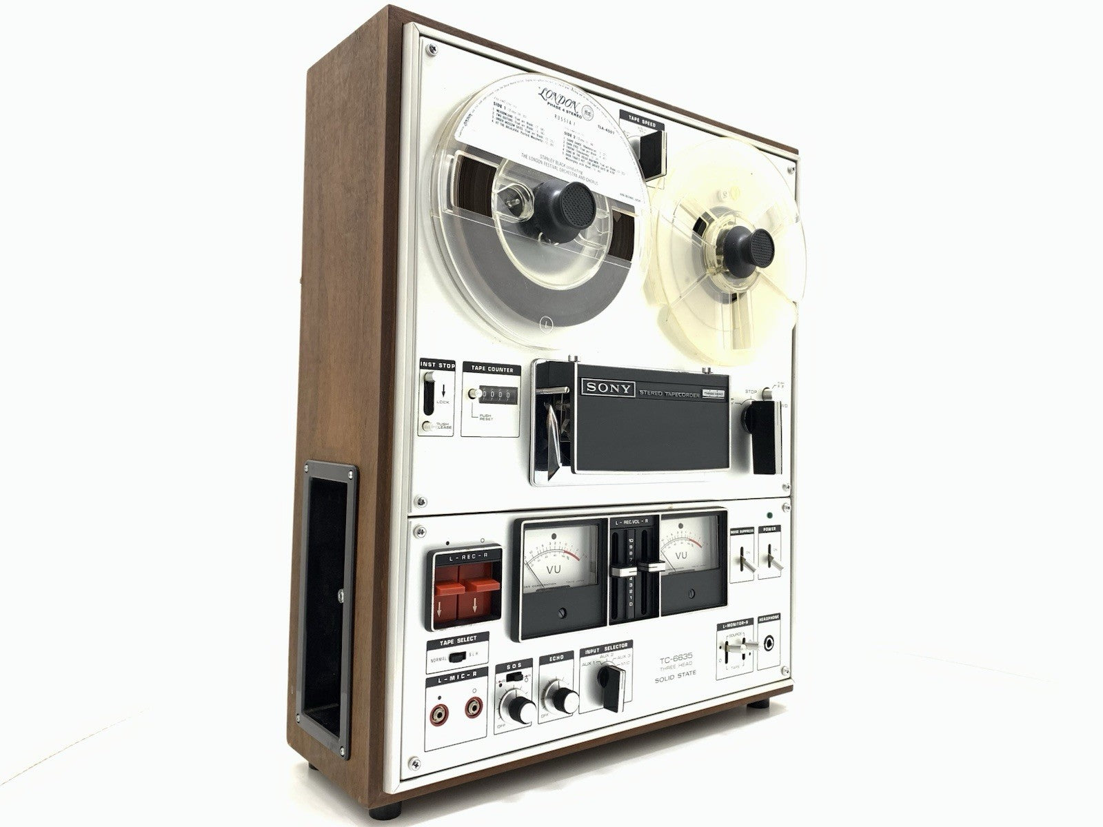 SONY TC 6335 Reel to Reel 4 Track 7" Tape 3 Head Vintage 1972  WORKING Good Look