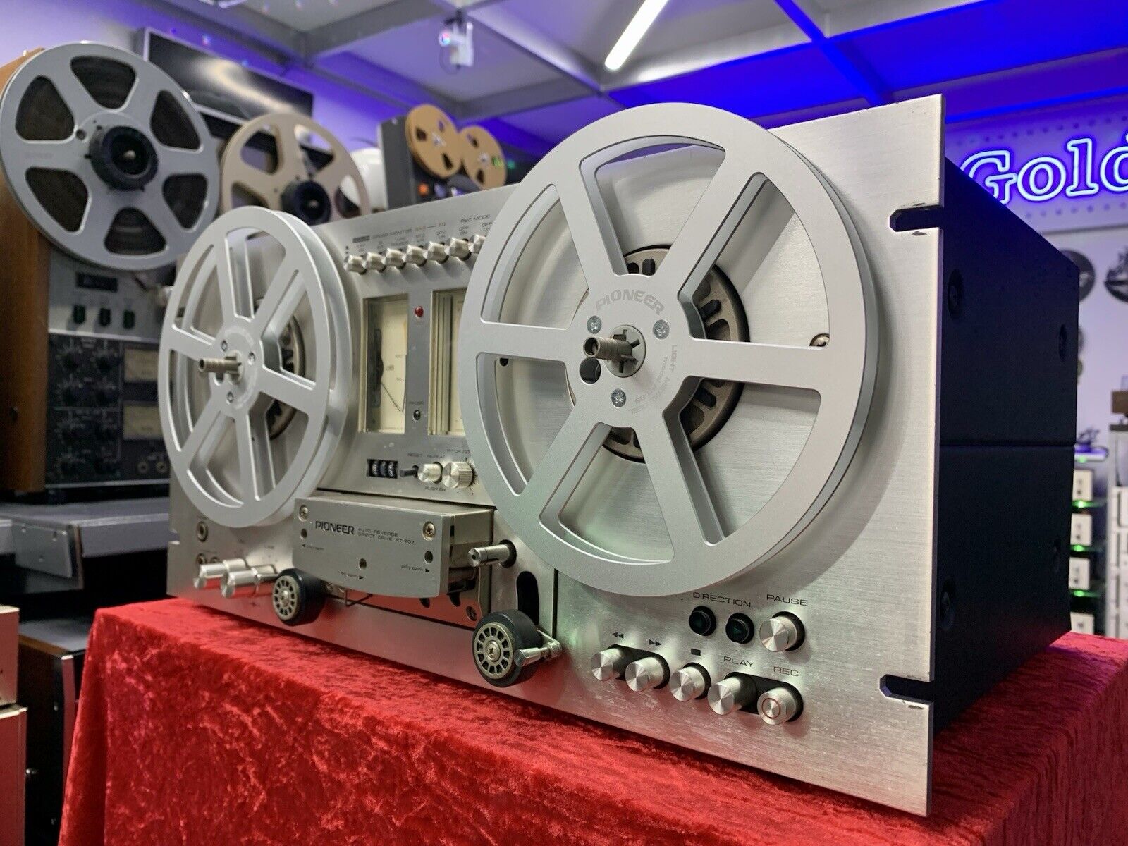 PIONEER RT 707 Reel to Reel 4 Track 7" Tape Vintage 1977 AutoReverse WORK Good L