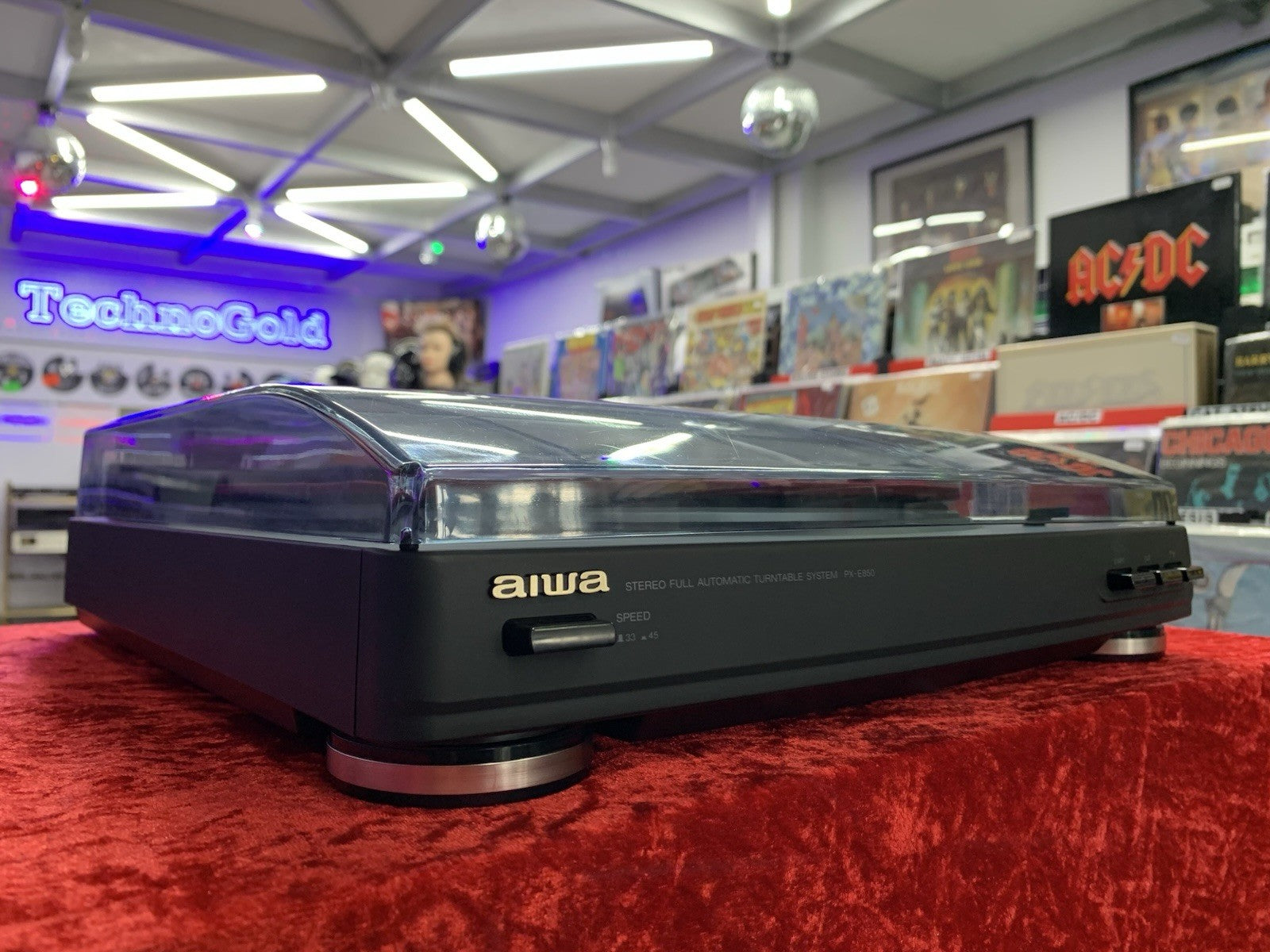 AIWA PX E850 K Belt Drive  Turntable  Vintage 1985 Work Good Look