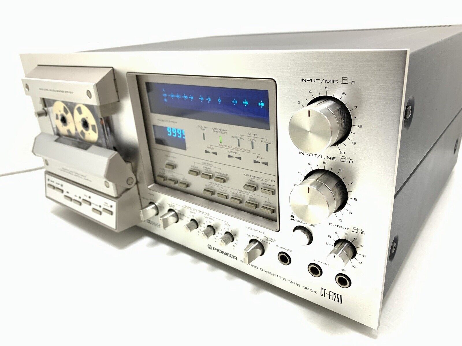 PIONEER CT F1250 3 Head Stereo Tape Deck BLUE LINE Vintage 1979 WORK Good Look