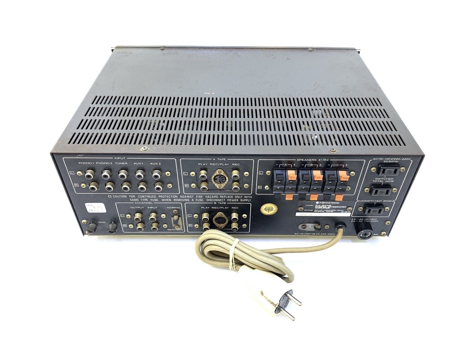 KENWOOD KA-6006 Integrated Stereo Amplifier 96 Watts RMS Vintage 1974 Good Look