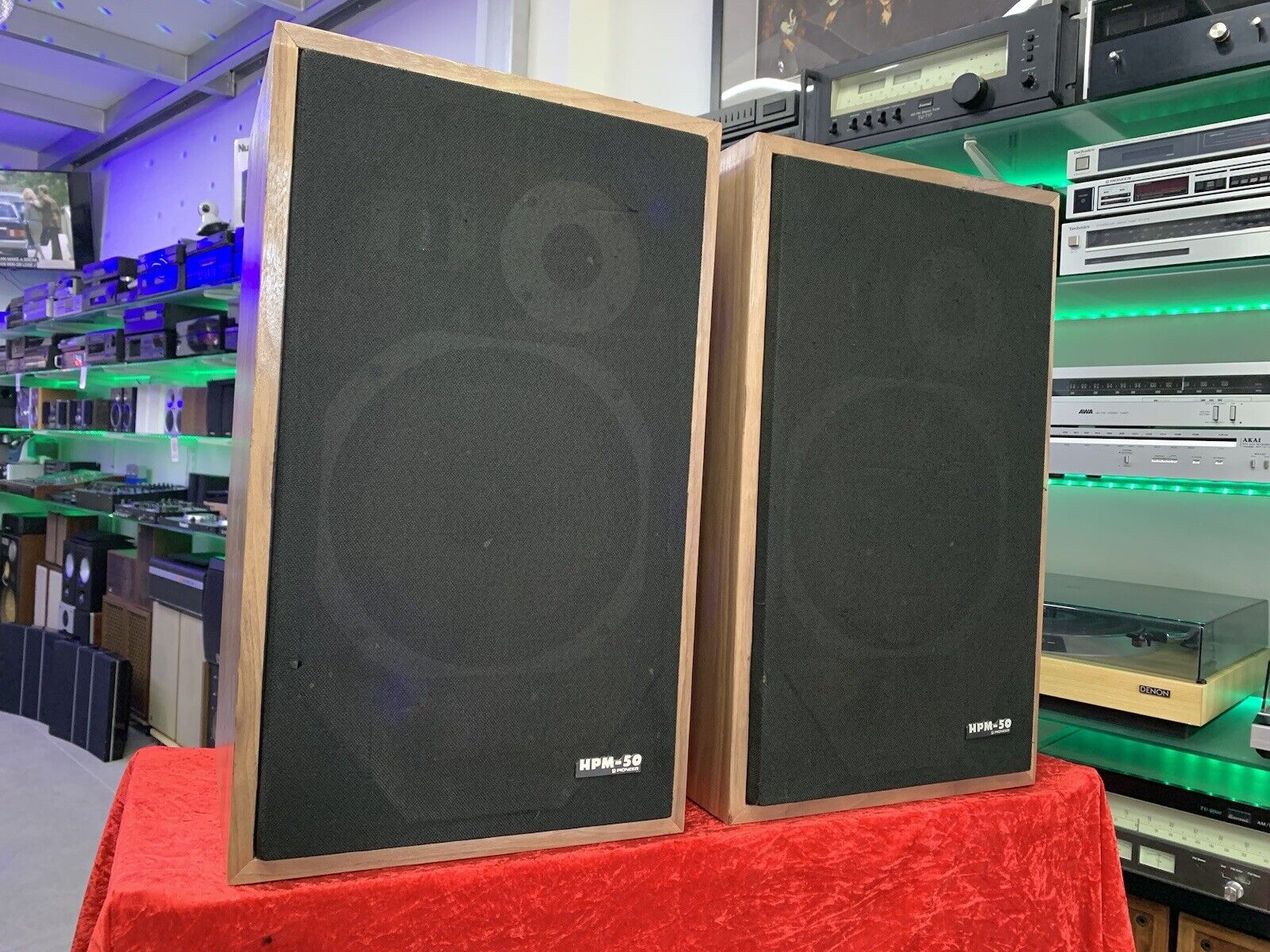 PIONEER HPM-50 SPEAKERS 80W RMS 3Way Vintage 1979 WORK New Wood Walnut GOOD LOOK