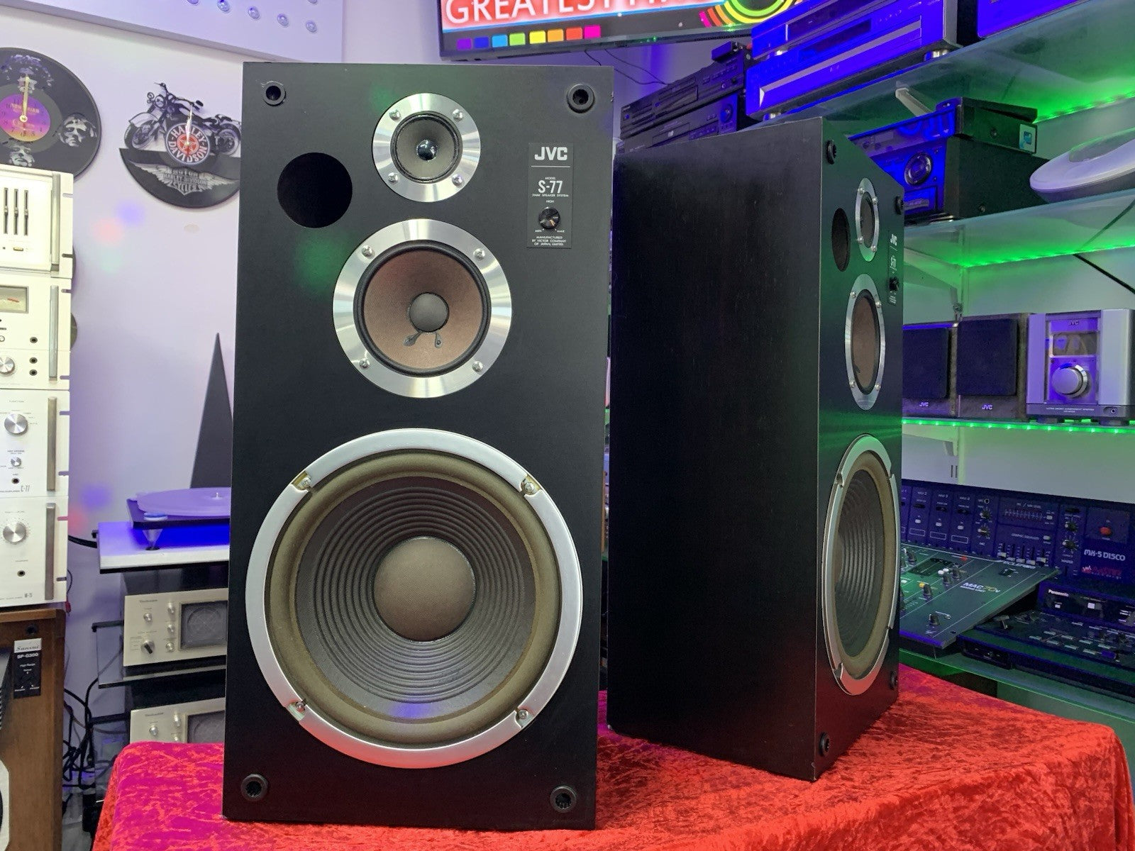 JVC S 77R Speakers 3Way System 120 Watts RMS Vintage 1980 Work Perfect Good Look