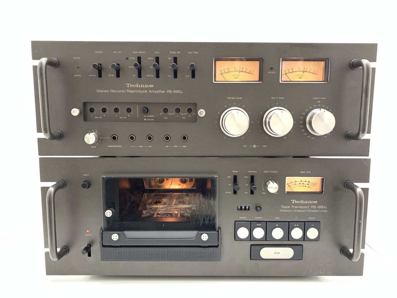TECHNICS RS 690U 9900U Stereo Cassette Deck 3 Motors Vintage 1977 WORK Good Look