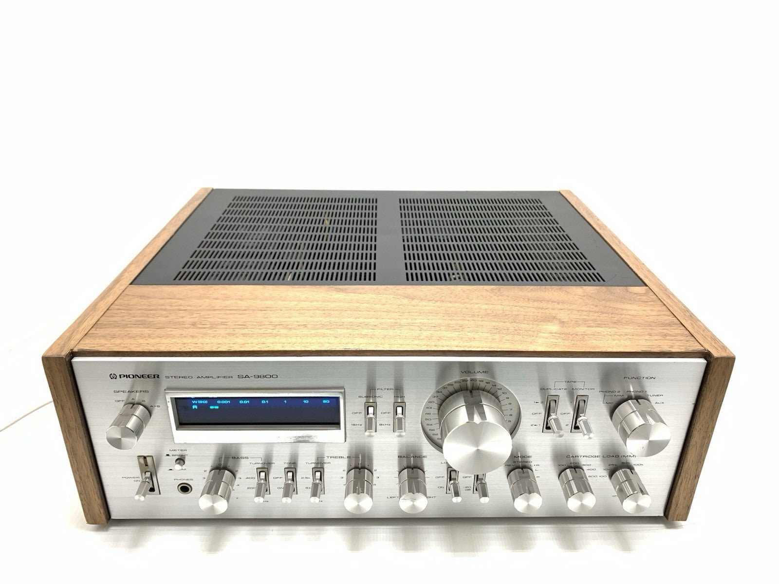 PIONEER SA 9800 + Wood Box Stereo Amplifier 100+100 W RMS Vintage 1979 Good Look