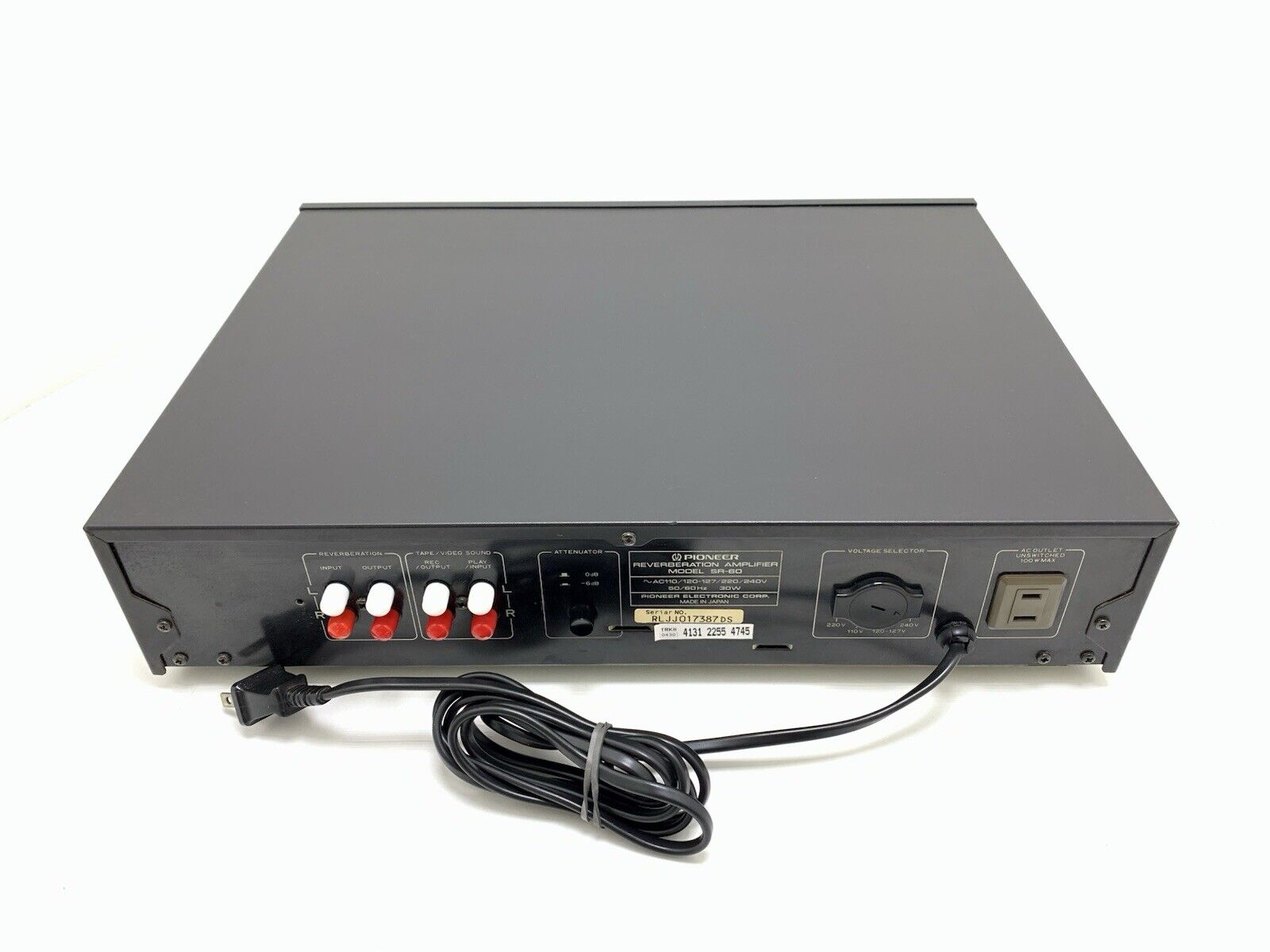 PIONEER Stereo REVERBERATION AMPLIFIER SR-60 Vintage 1984 Work PERFECT Good Look