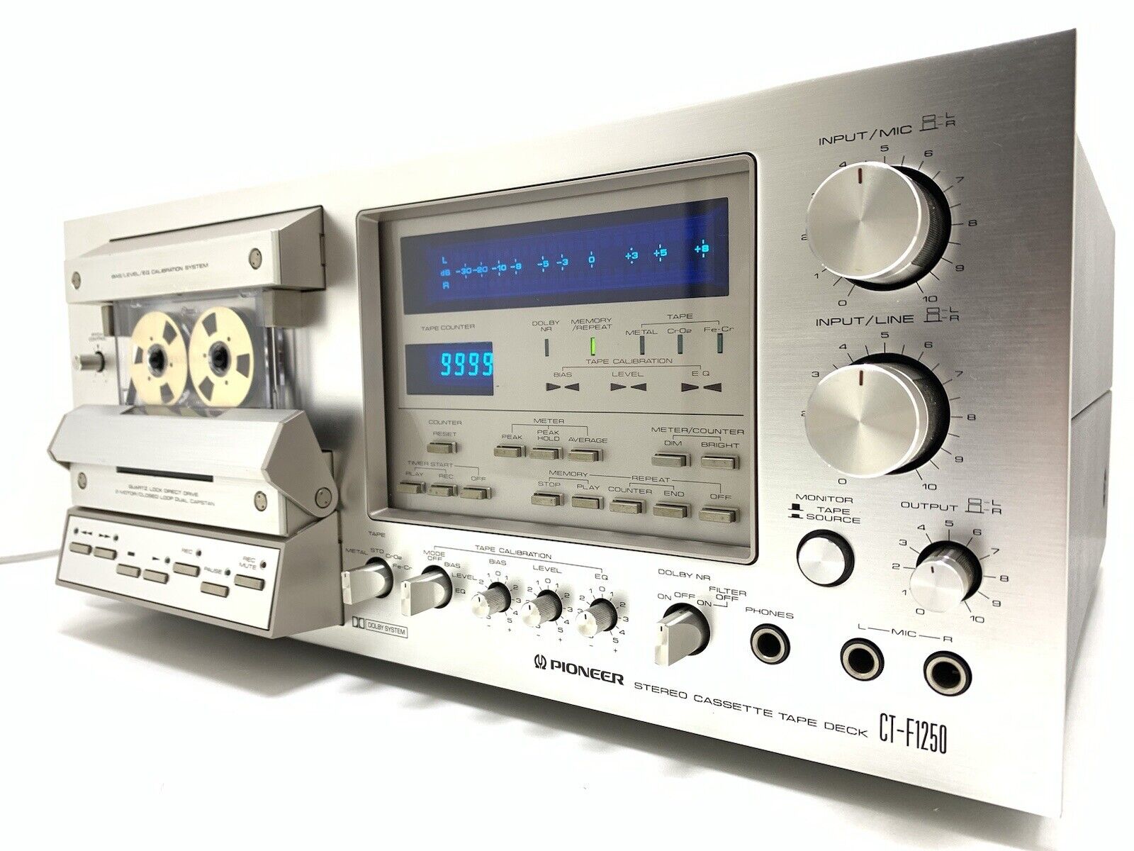 PIONEER CT F1250 3 Head Stereo Tape Deck BLUE LINE Vintage 1979 WORK Good Look