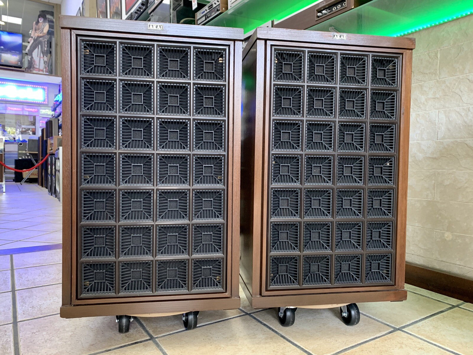 AKAI SW-180 Rare Original Speakers 3 Way 60W RMS Vintage WORK Perfect Good Look