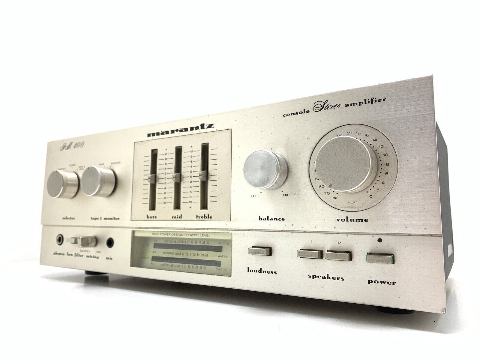 Marantz PM-400 Console Stereo Amplifier 72 Watts RMS Vintage 1980 Work Good Look
