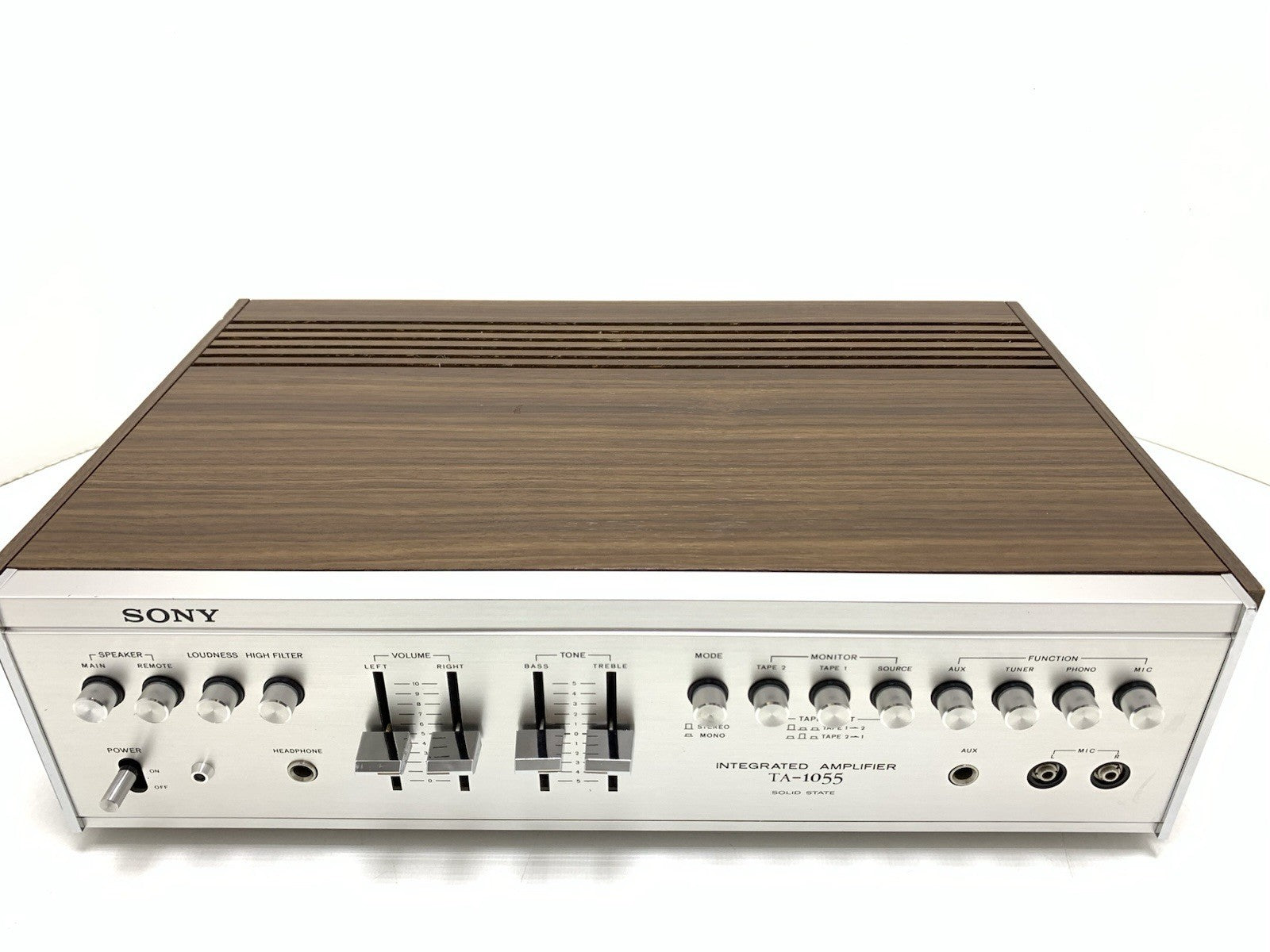 SONY TA 1055 Integrated Stereo Amplifier 23+23 W RMS Vintage 1973 WORK Good Look