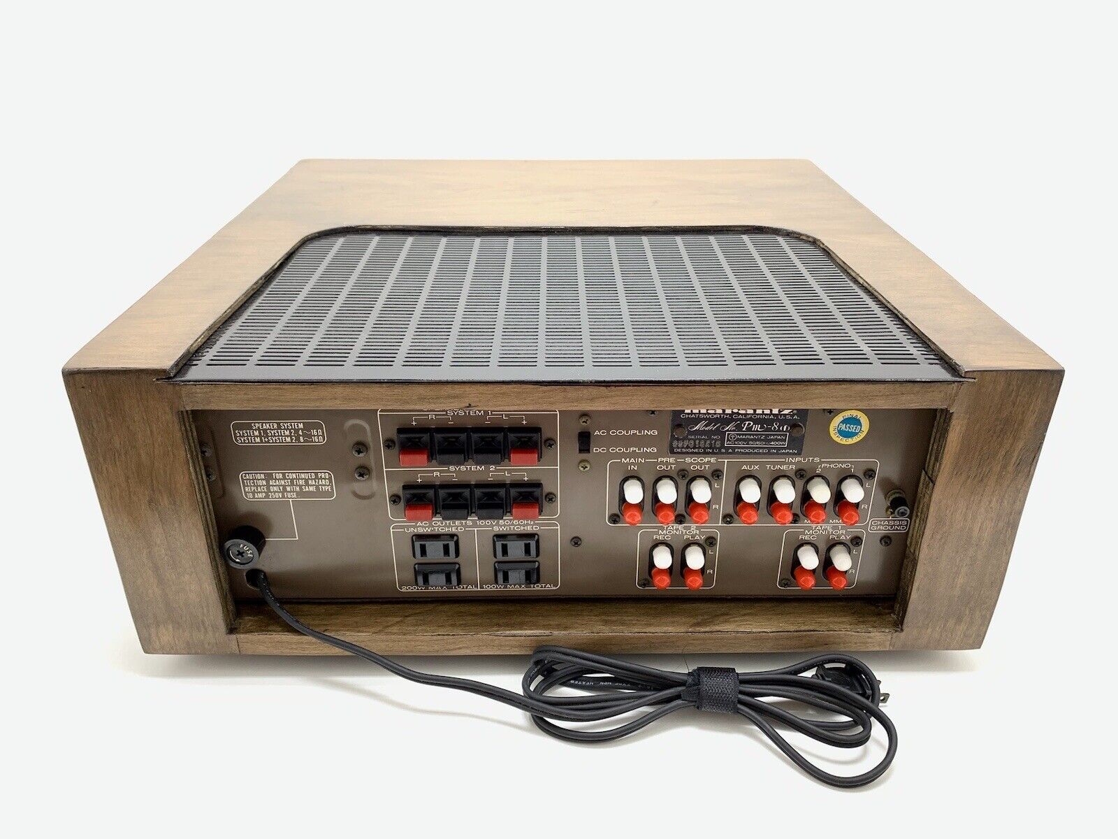 MARANTZ PM 8 Console Stereo Amplifier Vintage Wood BOX Refurbished WORK GoodLook
