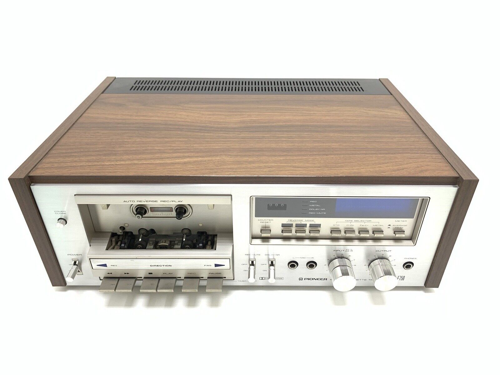 PIONEER CT-F750 Wood Box 2Head Auto Reverse Tape Cassette Vintage 1979 Good Look