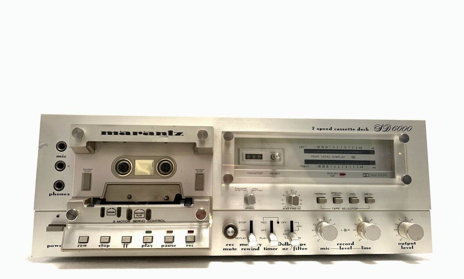 MARANTZ SD 6000 Stereo Cassette Deck 2 Speed Vintage 1979 Hi End WORK Good Look