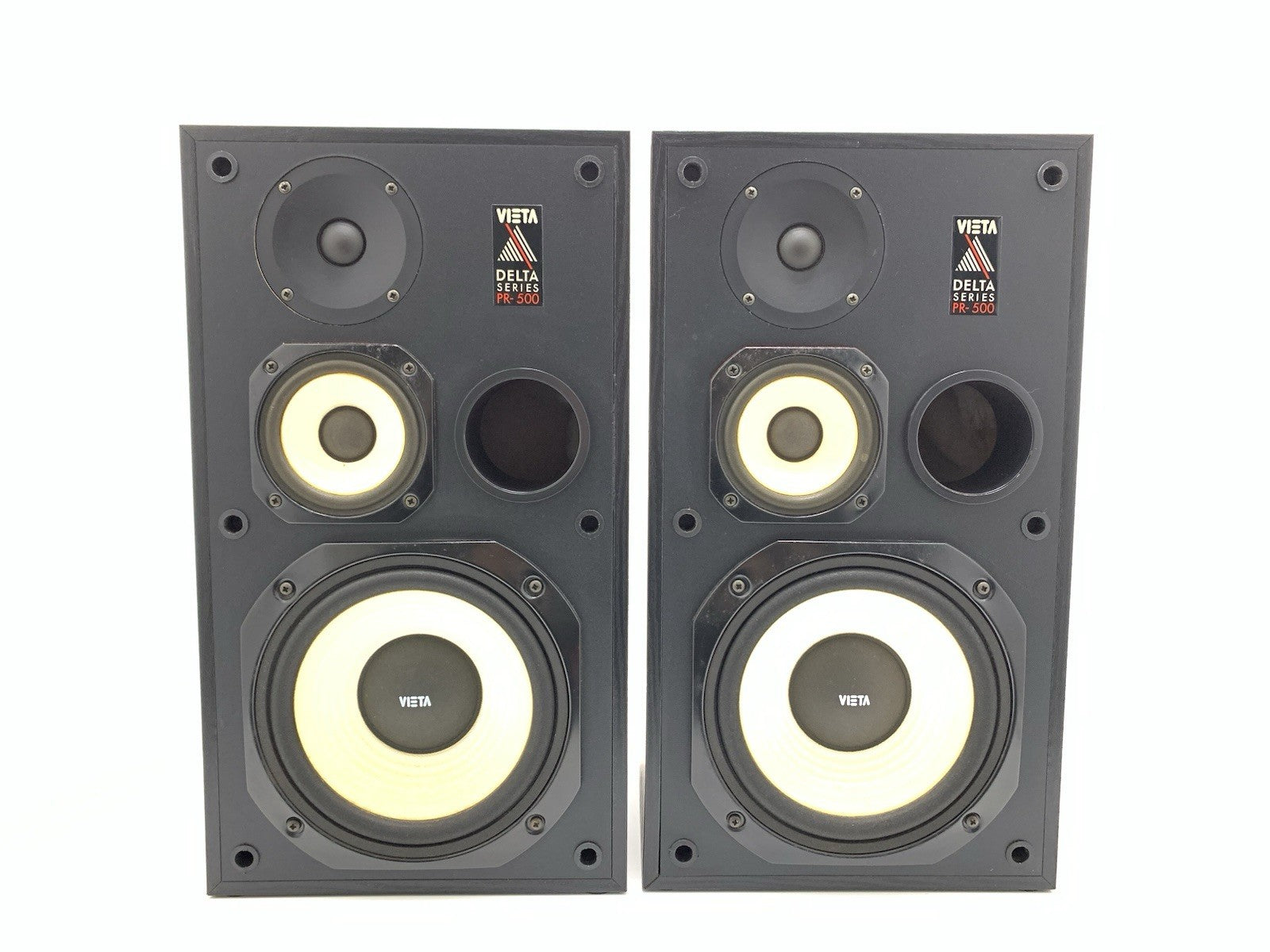 VIETA PR 500 DELTA Series Speakers 3 Way 80Watts RMS Vintage 1991 WORK Good Look