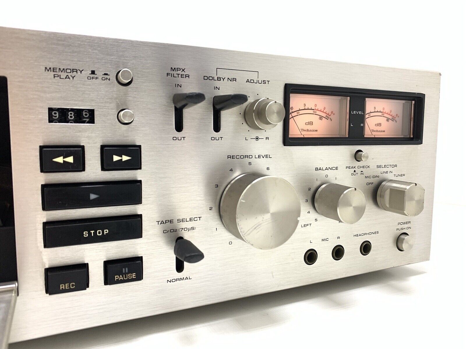 TECHNICS RS-676U Stereo Cassette Tape Deck 2 Head Vintage 1974 Working Good Look